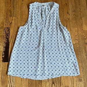 Joie L Blue Patterned Tank 100% Silk